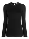 Brunello Cucinelli Women Cotton Crewneck Sweater In Negro