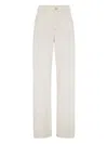 Brunello Cucinelli High-rise Straight-leg Jeans In White