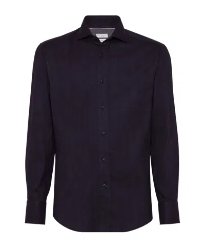 BRUNELLO CUCINELLI BRUNELLO CUCINELLI LONG SLEEVED CURVED HEM SHIRT