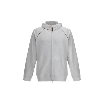 Brunello Cucinelli Cotton Men's Hoodie In Gray