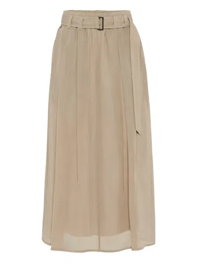 BRUNELLO CUCINELLI COTTON MIDI SKIRT