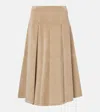 Brunello Cucinelli Cotton Midi Skirt In Beige