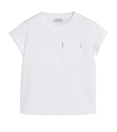 Brunello Cucinelli Kids' Cotton Monili-detail T-shirt In White