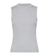Brunello Cucinelli Ribbed Crew-neck Cotton Tank Top In Grey