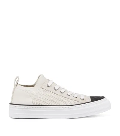 Brunello Cucinelli Cotton Monili-embellished Sneakers In Multicolor