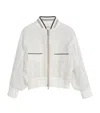 Brunello Cucinelli Striped Bomber Jacket In White