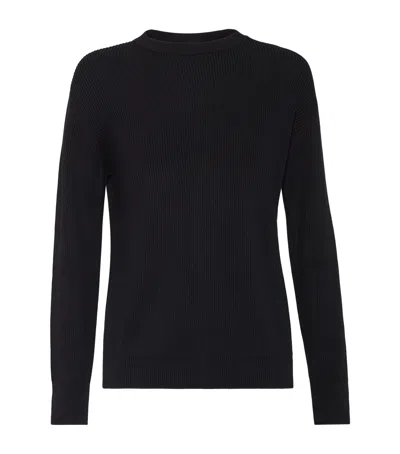 Brunello Cucinelli Cotton Monili-trim Sweater In Black