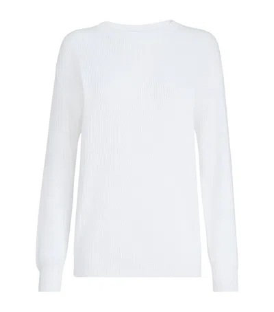 Brunello Cucinelli Cotton Monili-detail Sweater In White