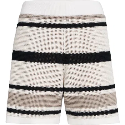 Brunello Cucinelli Cotton Net Knit Shorts In Blue