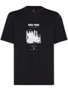 Brunello Cucinelli Cotton Paris Graphic Print T-shirt In Black