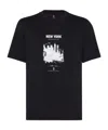 Brunello Cucinelli Cotton Paris Graphic Print T-shirt In Black