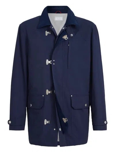 Brunello Cucinelli Cotton Nylon Jacket In Blue