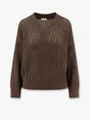 Brunello Cucinelli Cotton Openwork Rib Sweater With Monili Detail