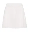 Brunello Cucinelli Elastic Waist Pleated Shorts With Back Pockets In White