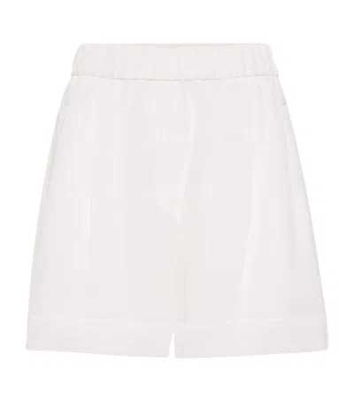 Brunello Cucinelli Cotton Organza Bermuda Shorts In White
