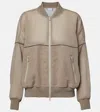Brunello Cucinelli Cotton Organza Bomber Jacket In Beige