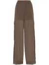 Brunello Cucinelli Cotton Organza Track Trousers In Brown