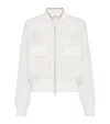 Brunello Cucinelli Pinstriped Cotton Gauze Bomber Jacket