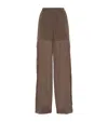 Brunello Cucinelli Cotton Organza Track Trousers In Brown