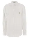 Brunello Cucinelli Cotton Shirt With Logo Embroidery In White