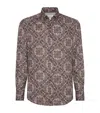 Brunello Cucinelli Paisley Print Cotton Shirt In Black