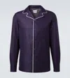 Brunello Cucinelli Cotton Honeycomb Piped Shirt In Purple