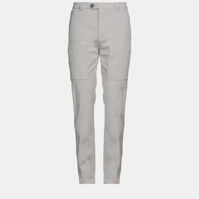 Pre-owned Brunello Cucinelli Cotton Trousers 48 In Grey