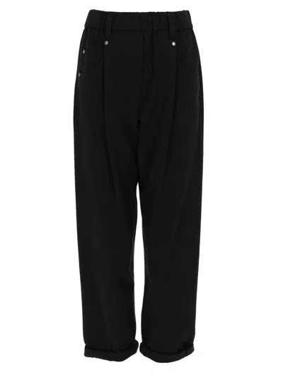 Brunello Cucinelli Cotton Pants In Black