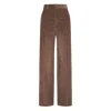Brunello Cucinelli Women Wide-leg Cotton Trousers In Brown
