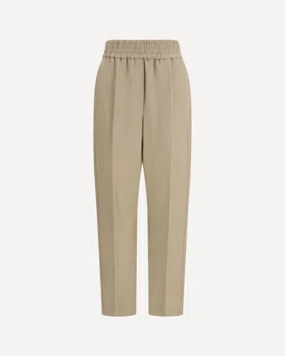 Brunello Cucinelli Linen Blend Trousers Pleated Front Pockets In Neutral