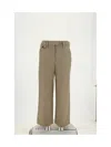 Brunello Cucinelli Chino Crop Trousers In Cotton And Linen Cover-up With Moniline In Coloniale