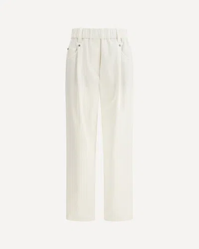 Brunello Cucinelli Women Cotton Pants In Neutral