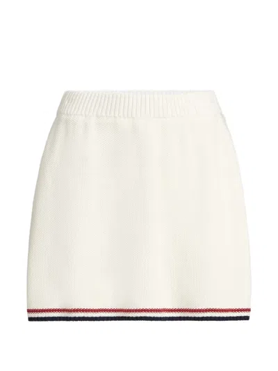 Brunello Cucinelli Cotton Piqué-effect Knit Mini Skirt In White