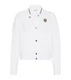 Brunello Cucinelli Cotton Piqué Logo Bomber Jacket In White