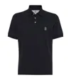 Brunello Cucinelli Midnight Polo Shirt With Buttoned Placket In Black