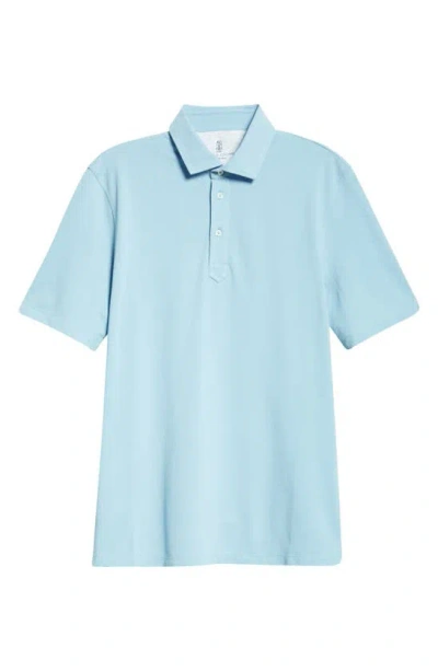 Brunello Cucinelli Cotton Piqué Polo In C9706 Light Blue