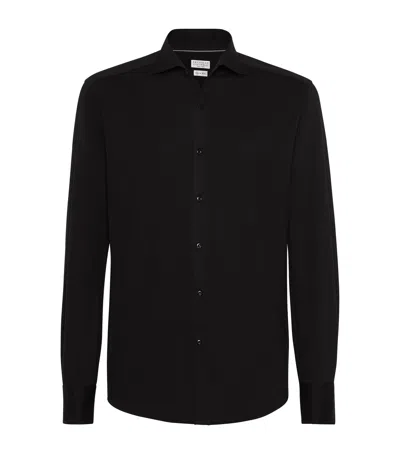 BRUNELLO CUCINELLI COTTON PIQUÉ SHIRT