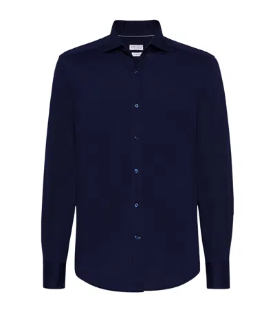 BRUNELLO CUCINELLI COTTON PIQUÉ SHIRT