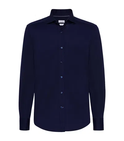 BRUNELLO CUCINELLI COTTON PIQUÉ SHIRT