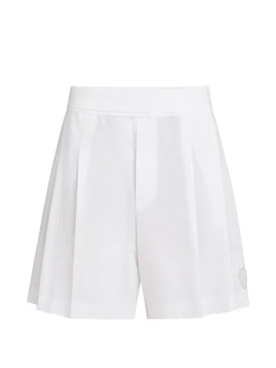 Brunello Cucinelli Stretch Cotton Piqué Active Shorts With Logo In White
