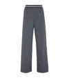Brunello Cucinelli Cotton Piqué Wide-leg Sweatpants In Grey