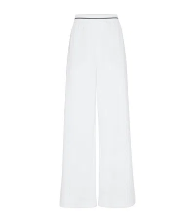 Brunello Cucinelli Cotton Piqué Wide-leg Sweatpants In White