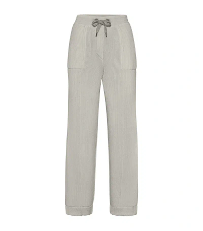 Brunello Cucinelli Cotton Pleated Sweatpants In Grey