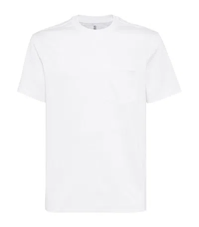Brunello Cucinelli Cotton Pocket-detail T-shirt In White