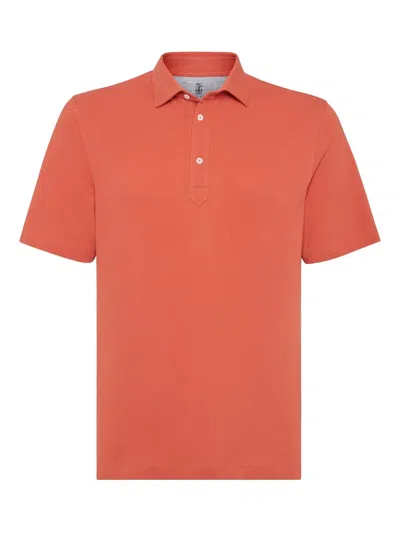 Brunello Cucinelli Poloshirt In Orange