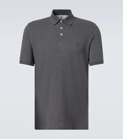 Brunello Cucinelli Cotton Polo Shirt In Black