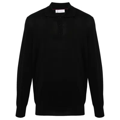 Brunello Cucinelli Cotton Polo Shirt In Black