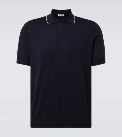 Brunello Cucinelli Polohemd Aus Baumwolle In Blau