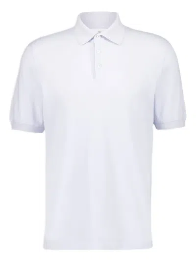 Brunello Cucinelli Logo Cotton Polo Shirt In White