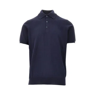 Brunello Cucinelli Cotton Polo Shirt In Blue